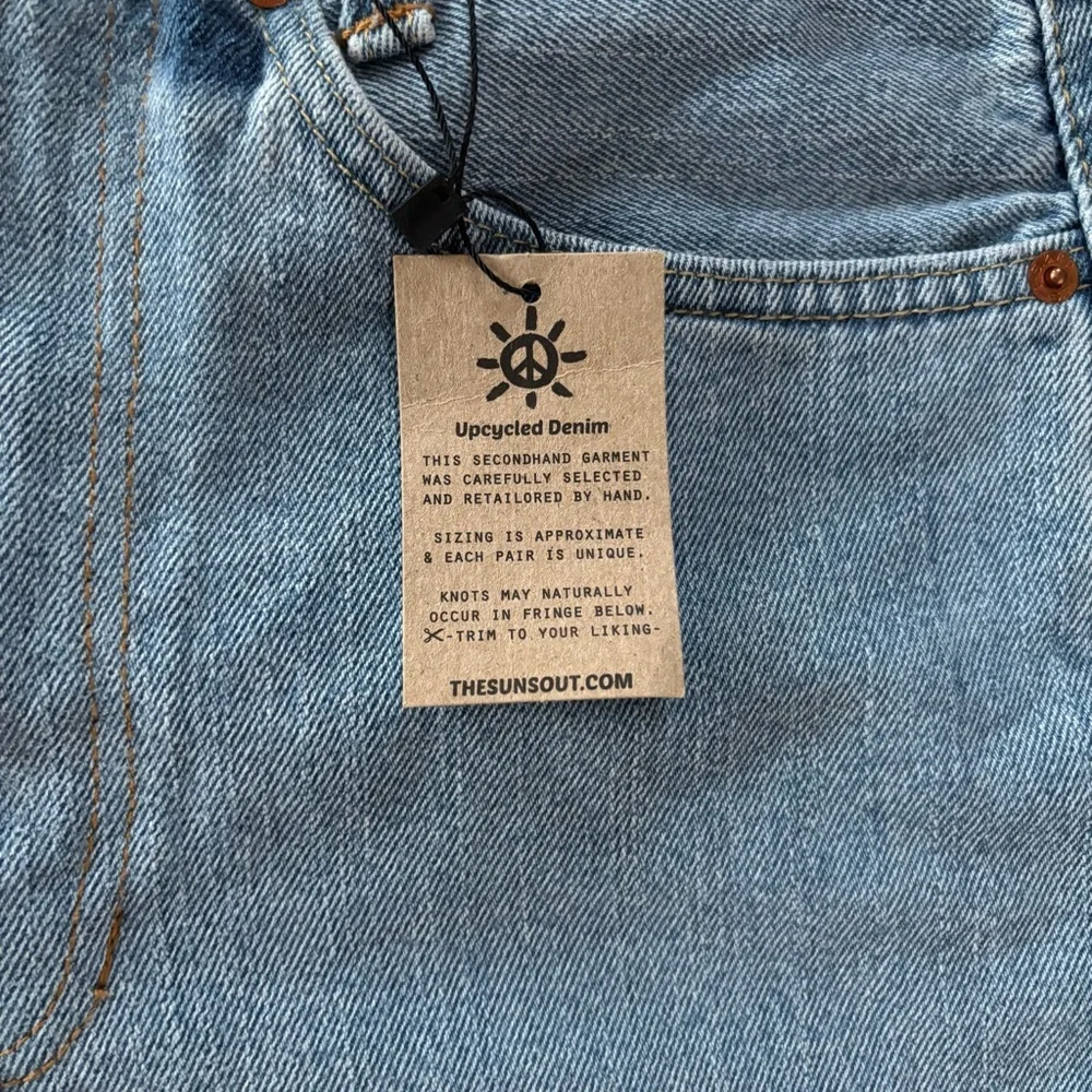 Levis Upcycled Frayed Hem Jean Shorts